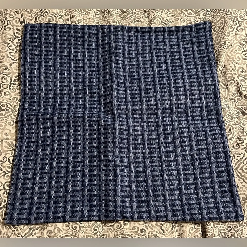 (2) Blue Patterned Outdoor Pillow Covers NWOT